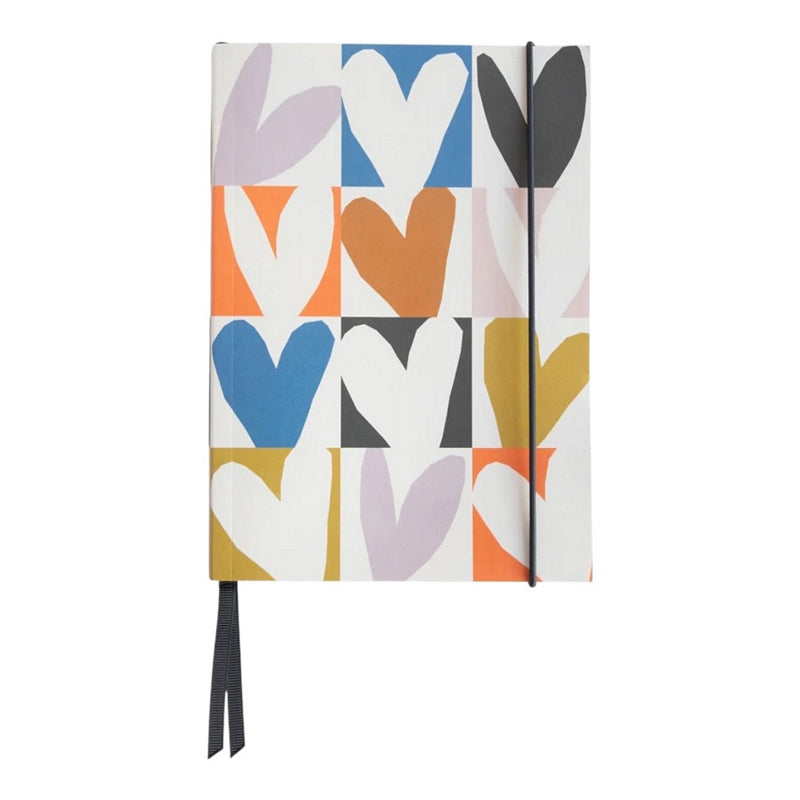 Caroline Gardner A5 Notebook Multi Checkmate Hearts AFN130 front