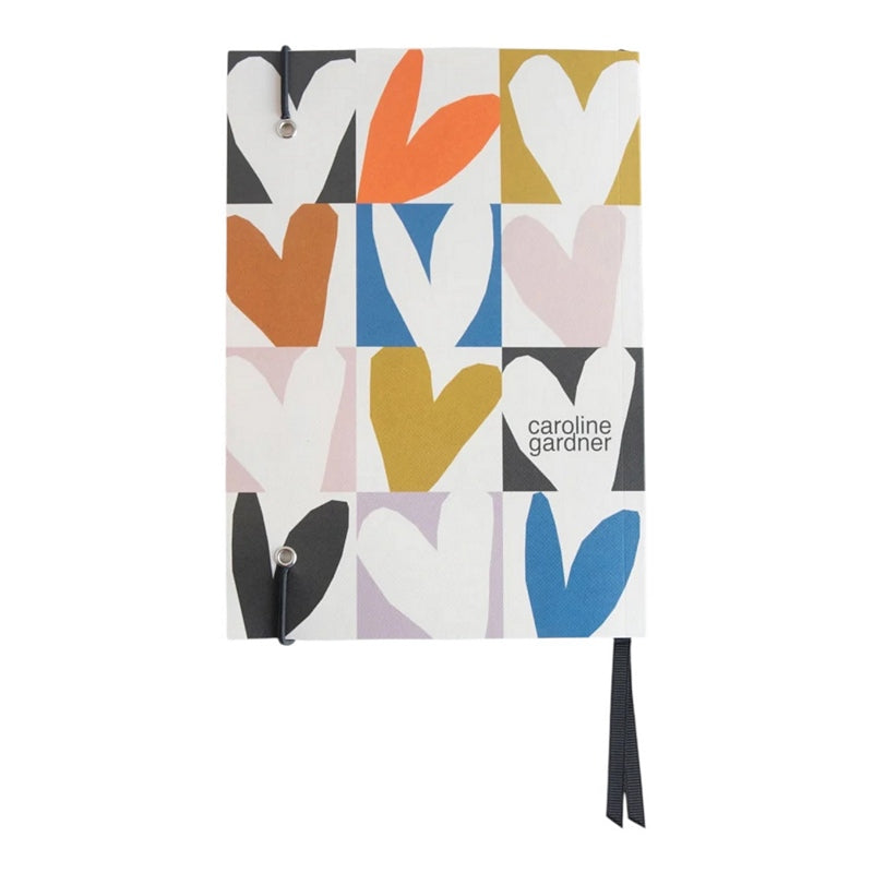 Caroline Gardner A5 Notebook Multi Checkmate Hearts AFN130 rear