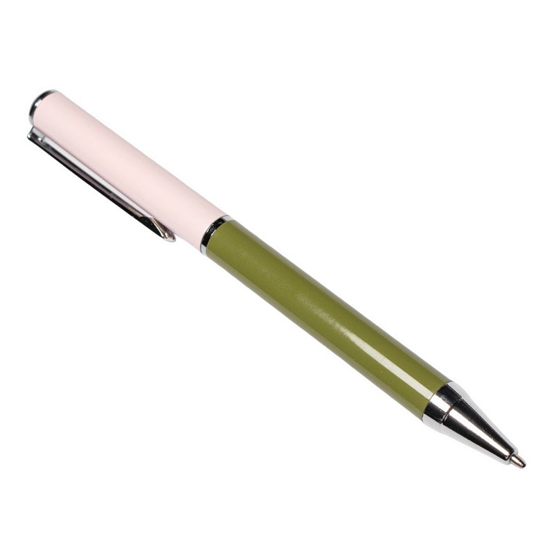 Caroline Gardner Ballpoint Pen Pale Pink & Olive Green PEN132 side