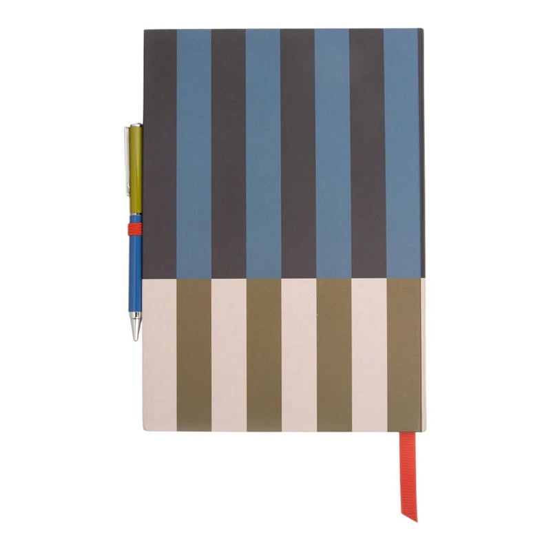Caroline Gardner Block Stripe Casebound Notebook & Pen Set MCDP100 rear