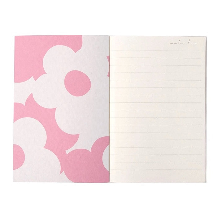 Caroline Gardner Blue and Wine Stripe A6 Thin Softback Notebook MNB107 open