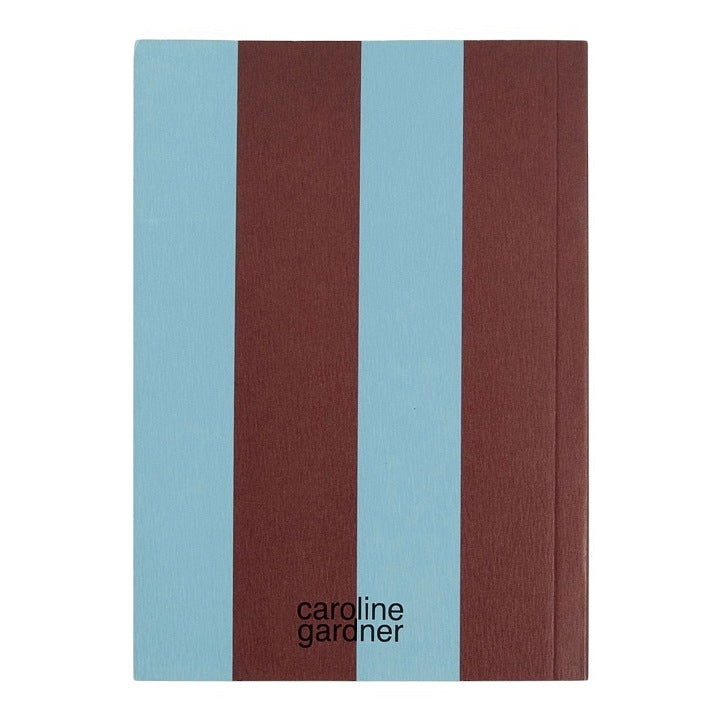 Caroline Gardner Blue and Wine Stripe A6 Thin Softback Notebook MNB107 rear