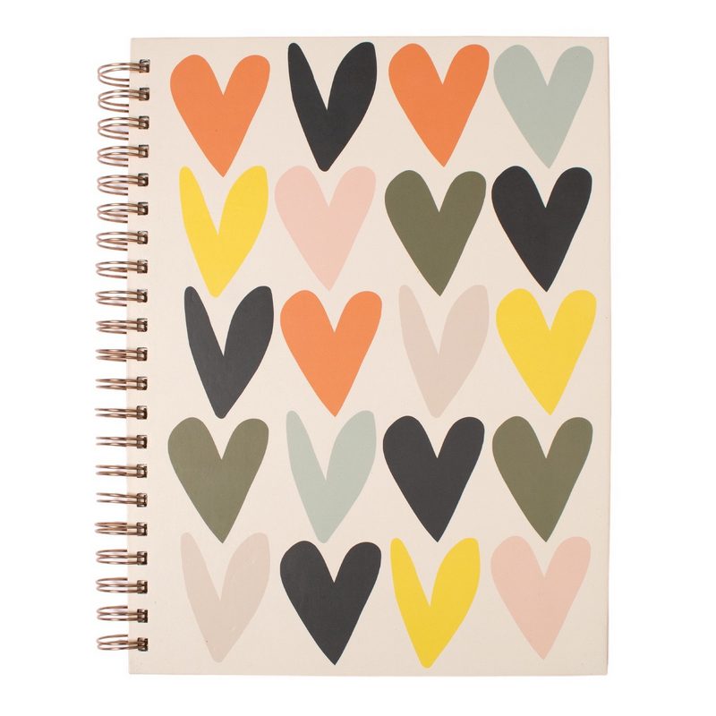 Caroline Gardner Bright Hearts A4 Spiral Notebook SPI107 front