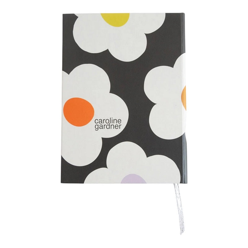 Caroline Gardner Casebound Slim Notebook Multi Flower Charcoal SCD110 rear