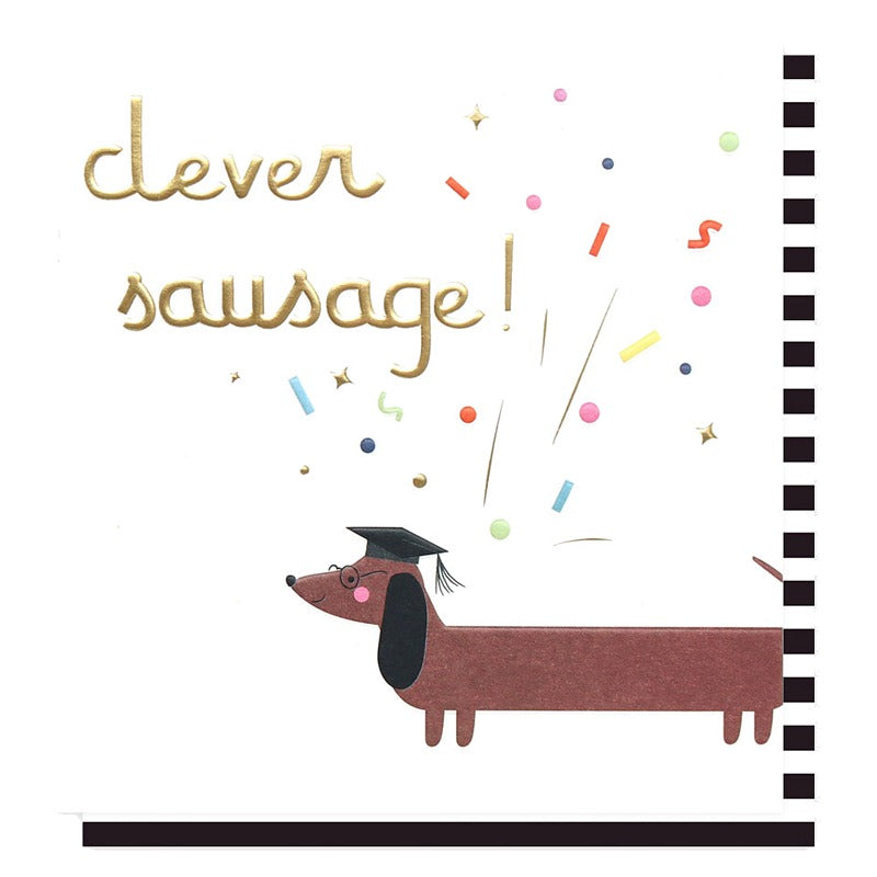 Caroline Gardner Clever Sausage Greetings Card CLR016 front