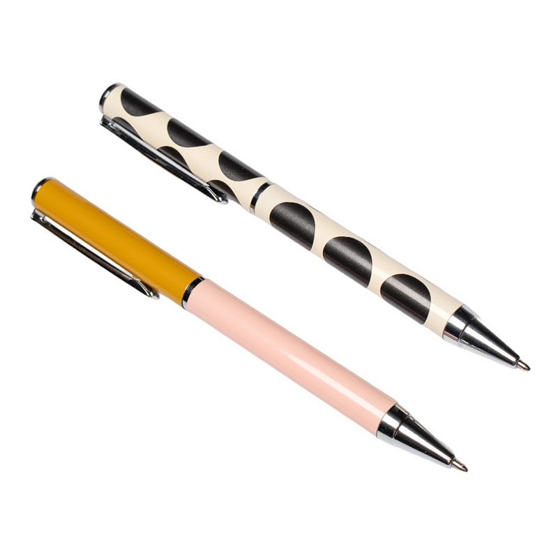 Caroline Gardner Colour Block & Mono Spot Ballpoint Pen Set TPN103 side