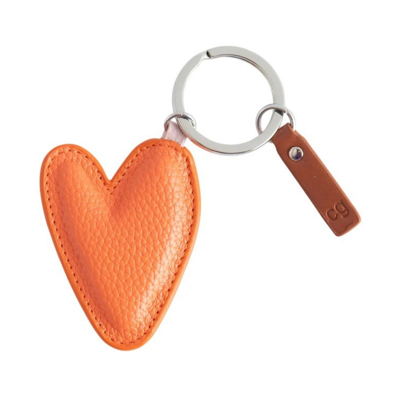 Caroline Gardner Coral Orange Heart Shaped Keyring KEY035