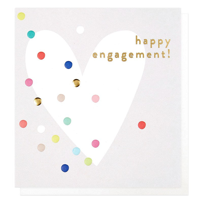 Caroline Gardner Dotty Heart Happy Engagement Card DOT014 front