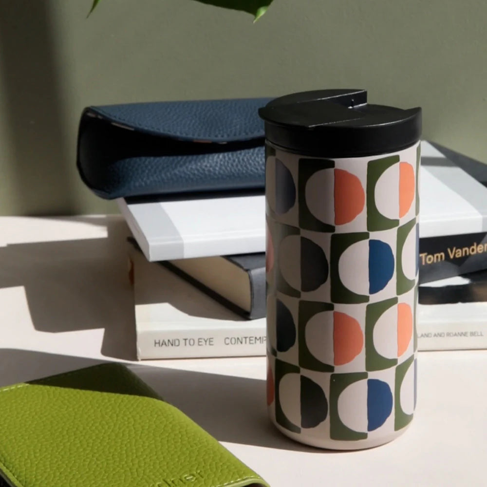 Caroline Gardner Geo Insulated Stainless Steel Travel Coffee Cup MICP102 lifestyle