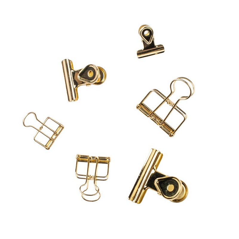 Caroline Gardner Gold Binder Clip Set of 6 SSE100 clips