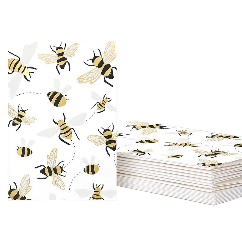 Gold Foil Bees Pack Of 10 Notecards