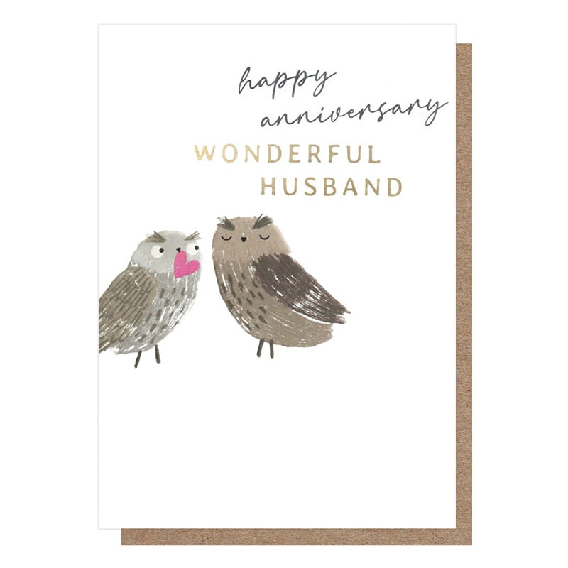 Caroline Gardner Greetings Card Happy Anniversary Wonderful Husband CRC013 front