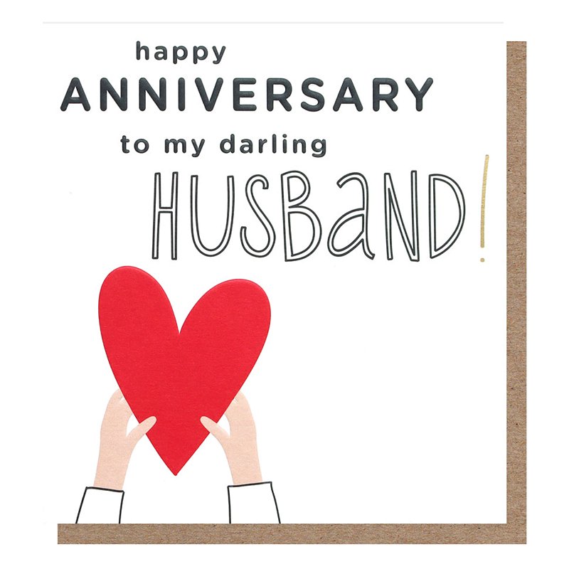 Caroline Gardner Happy Anniversary To My Darling Husband Card HUP019 front