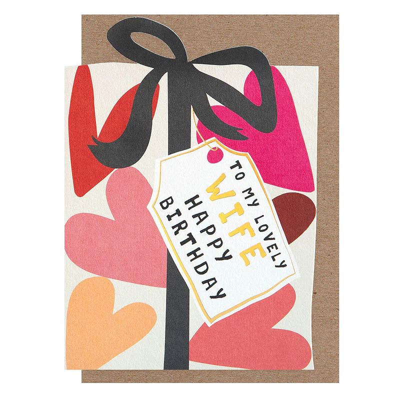 Caroline Gardner Happy Birthday To My Lovely Wife Card LIT020 front