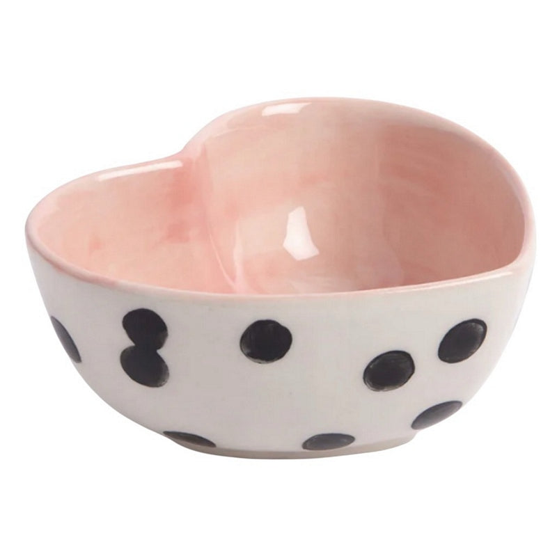 Caroline Gardner Heart Shaped Dotty Ceramic Trinket Bowl SHB100 main