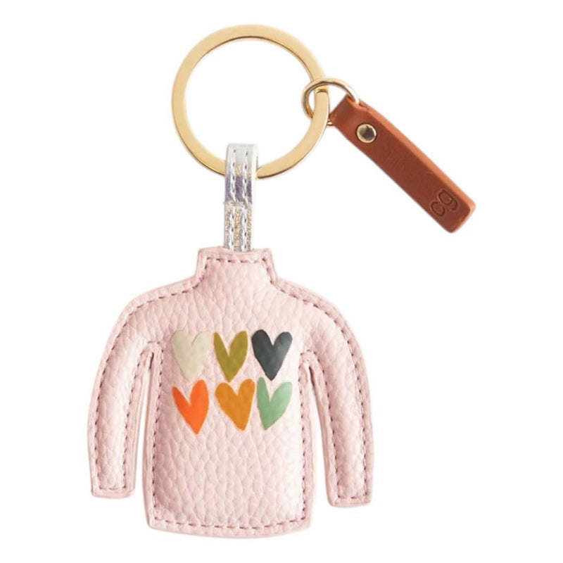 Caroline Gardner Hearts Pink Cosy Jumper Novelty Keyring NOV166 front