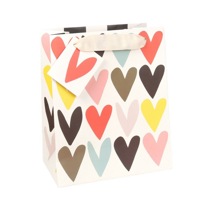 Caroline Gardner Jumbled Hearts Medium Gift Bag GBS746 front