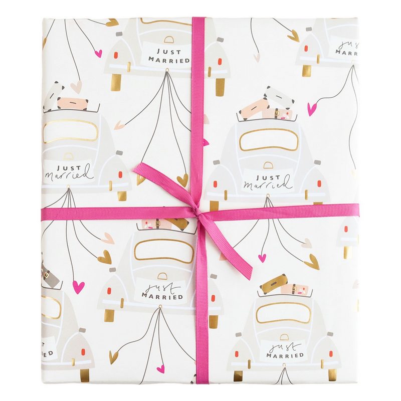 Caroline Gardner Just Married Wedding Car Wrapping Paper GWL536 main