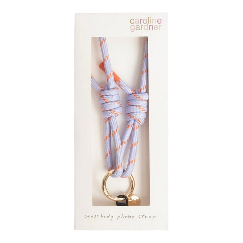 Caroline Gardner Lilac & Orange Cord Crossbody Phone Strap LPS102 boxed