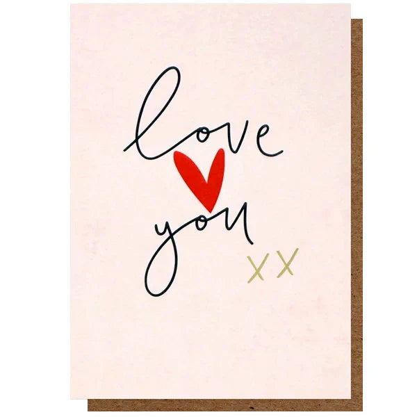 Caroline Gardner Love You xx Pink Valentines Card main