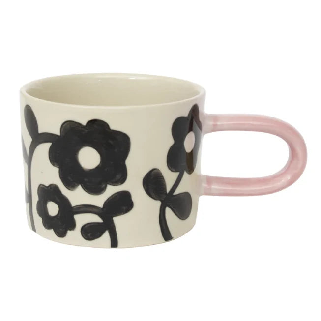 Caroline Gardner Mono Floral Ceramic Mug MGG105 front