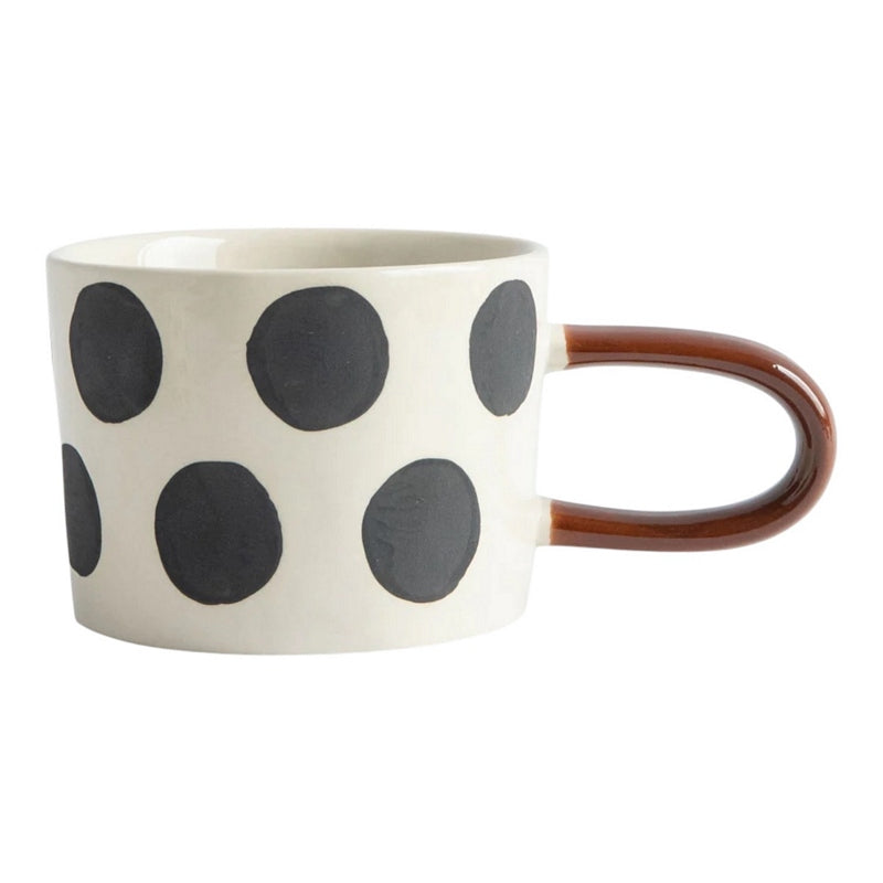 Caroline Gardner Mono Scattered Dots Ceramic Mug MGG119 front