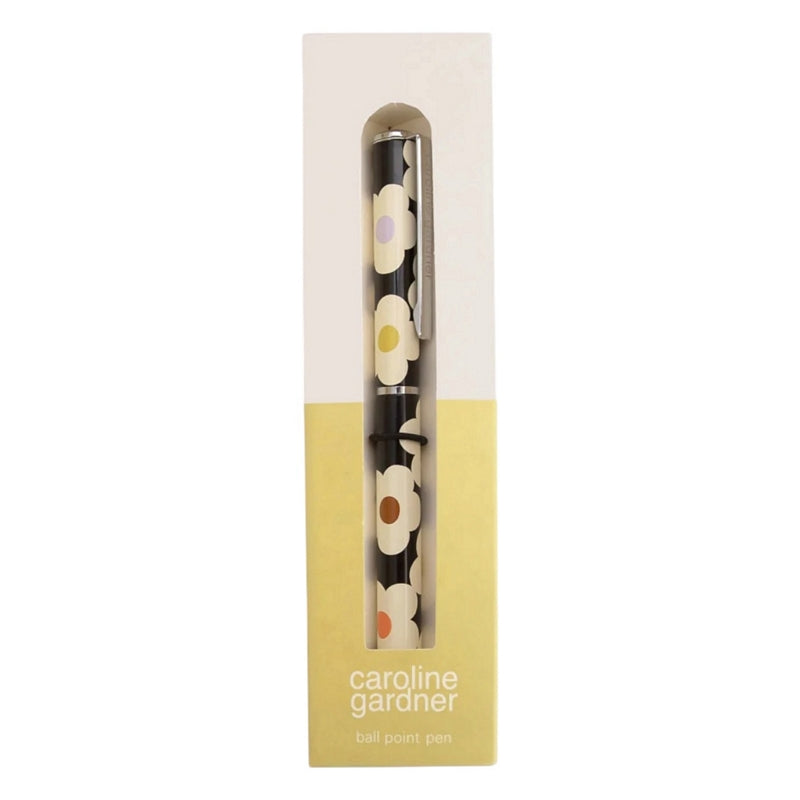 Caroline Gardner Multi Flower Charcoal Boxed Pen PEN158 box