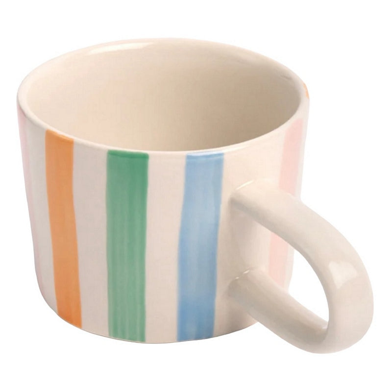 Caroline Gardner Multi Stripe Ceramic Mug MGG109 handle