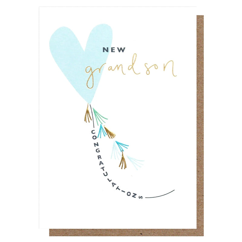 Caroline Gardner New Grandson Balloon Baby Card SCN023 front