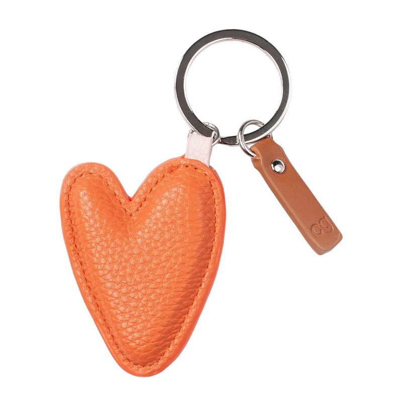 Caroline Gardner Orange Heart Shaped Keyring KEY022 main