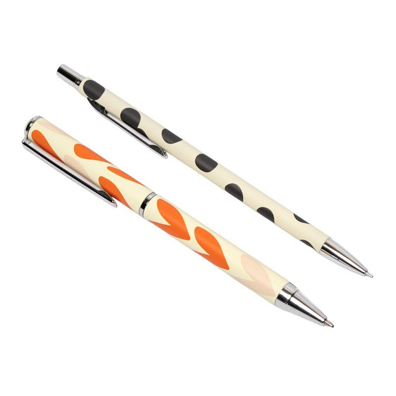 Caroline Gardner Orange Hearts Pen & Mono Spot Pencil Set PPN101 side