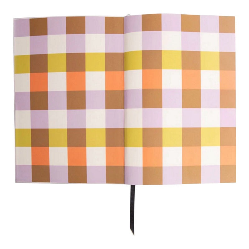 Caroline Gardner Orange Multi Check Front Pocket Journal Set JRN105 inside cover