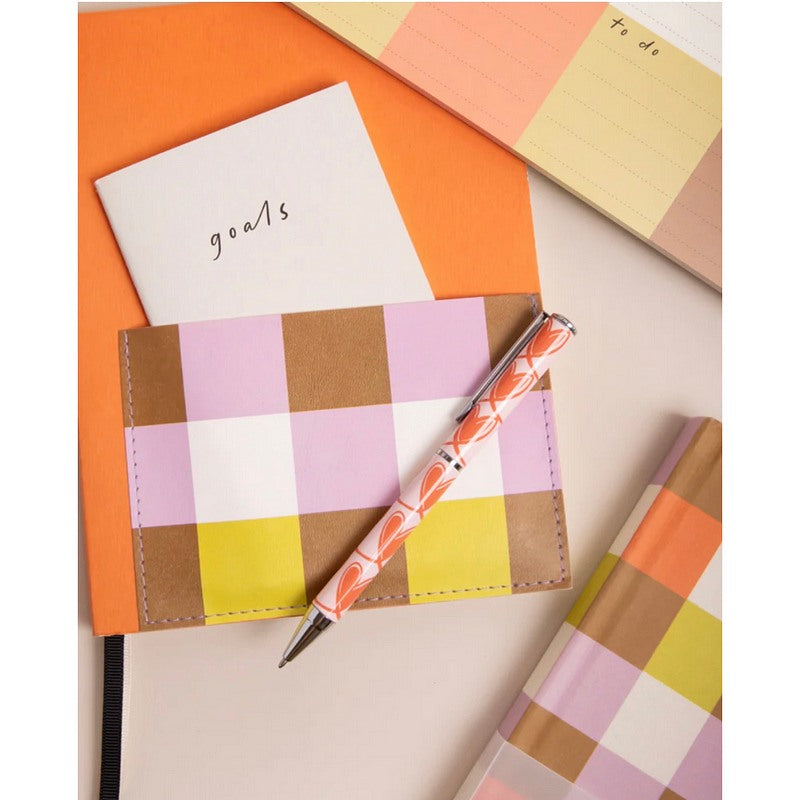 Caroline Gardner Orange Multi Check Front Pocket Journal Set JRN105 lifestyle