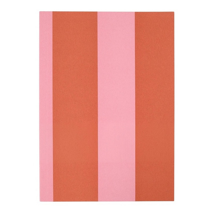 Caroline Gardner Orange and Pink Stripe A5 Softback Notebook SBN110 front