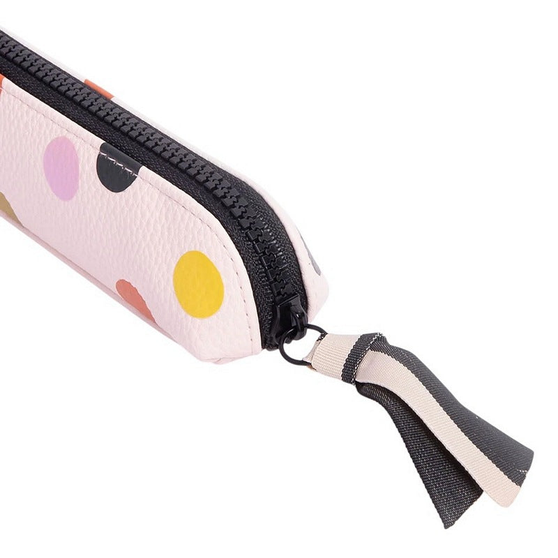 Caroline Gardner Pale Pink Dotty Pencil Case EPC157 closed