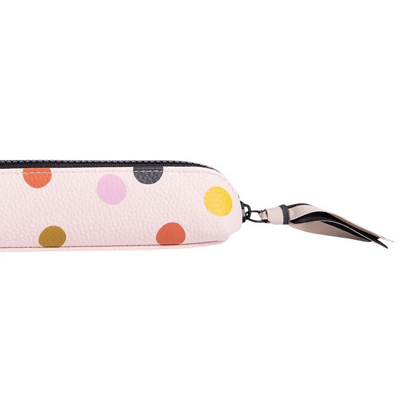 Caroline Gardner Pale Pink Dotty Pencil Case EPC157 side