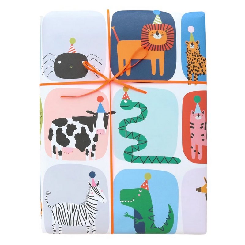 Caroline Gardner Party Pals Animal Gift Wrap GWE526 in use