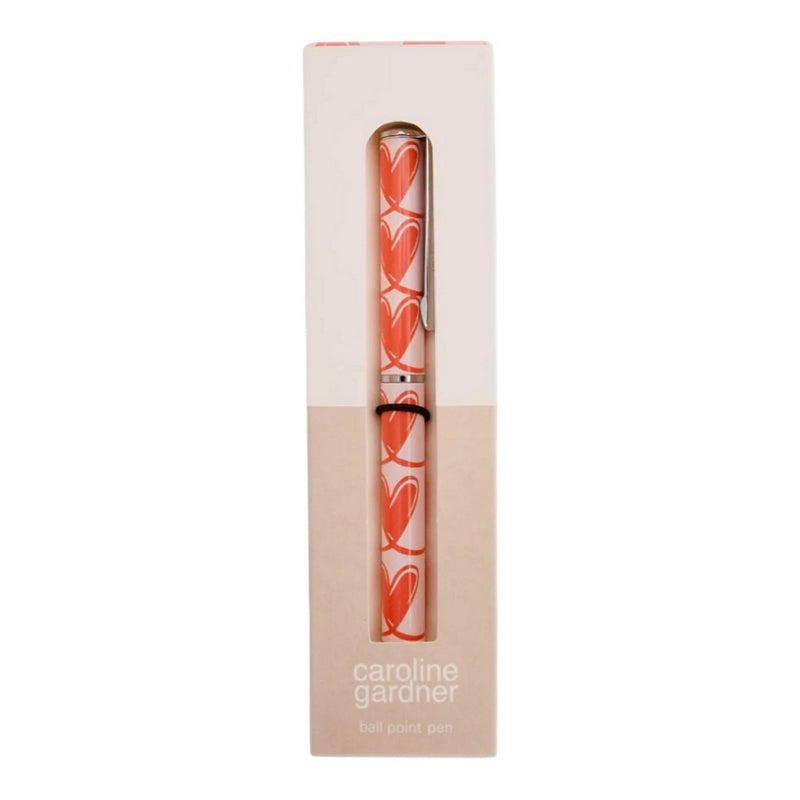 Caroline Gardner Pink Linked Hearts Boxed Pen PEN161 in box