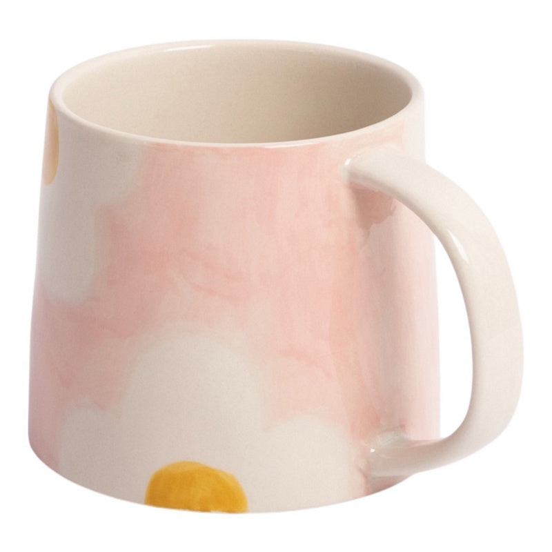 Caroline Gardner Pink Mustard Flower Large Mug MGL101 handle