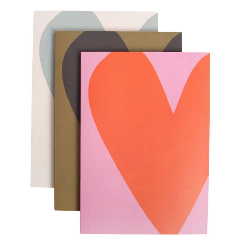 Caroline Gardner Set 3 Notebooks A5 Colourblock Hearts SPB101 main