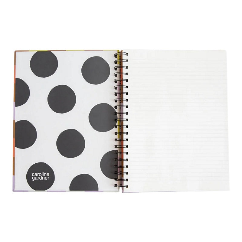 Caroline Gardner Spiral Notebook A4 Multi Check SPI112 open