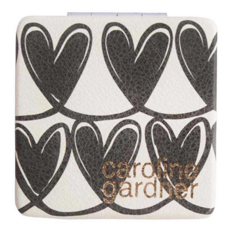 Caroline Gardner Square Pocket Mirror Mono Linked Hearts PKM166 rear