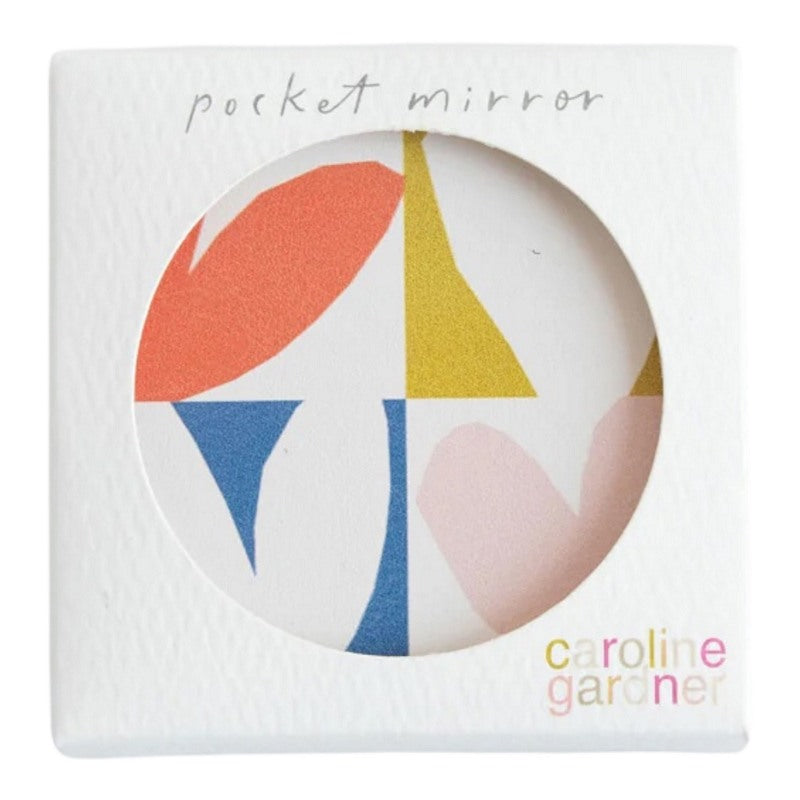 Caroline Gardner Square Pocket Mirror Multi Checkmate Hearts PKM160 in box