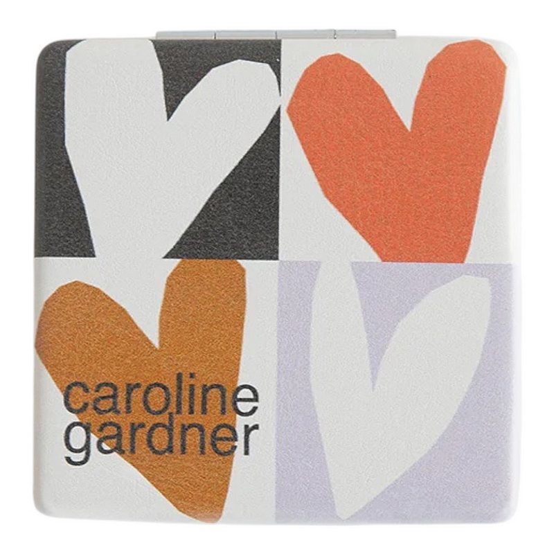 Caroline Gardner Square Pocket Mirror Multi Checkmate Hearts PKM160 rear