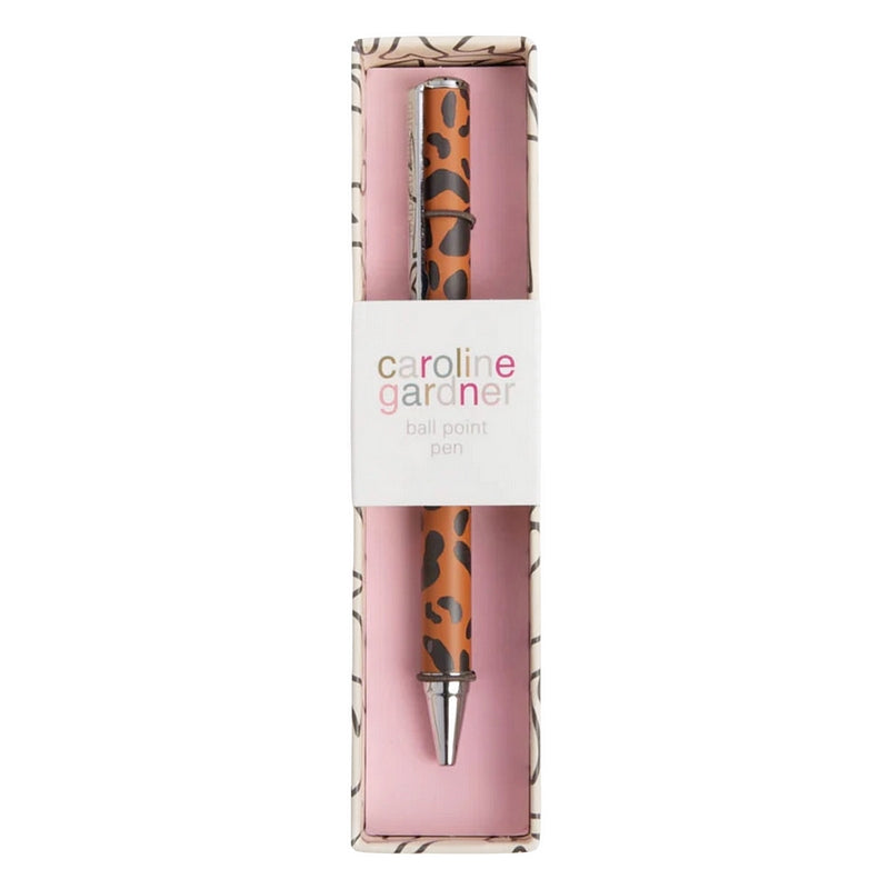 Caroline Gardner Tan Leopard Boxed Pen PEN149 in box