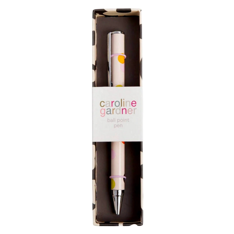 Caroline Gardner Pale Pink Dotty Boxed Pen PEN151 in box