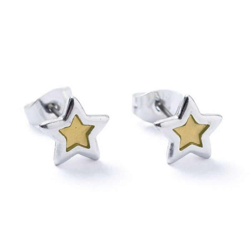 Carrie Elspeth Jewellery Honey Translucent Silver Star Stud Earrings ES068 main