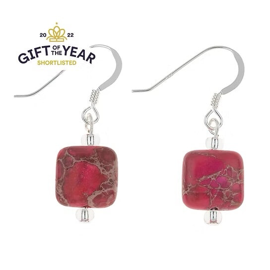 Carrie Elspeth Jewellery Pink Jasper Pillows Earrings EH1715A main