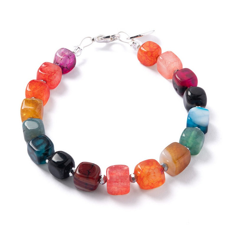 Carrie Elspeth Jewellery B1891-92 Rainbow Agate Cubes Bracelet B1891-92 front