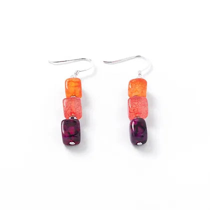 Carrie Elspeth Jewellery Rainbow Agate Cubes Drop Earrings EH1891A main